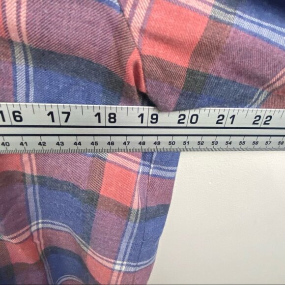 Madewell Rivet & Thread Harvey Plaid Popover Shirt Size Small Cotton Pink Blue S - Picture 10 of 14